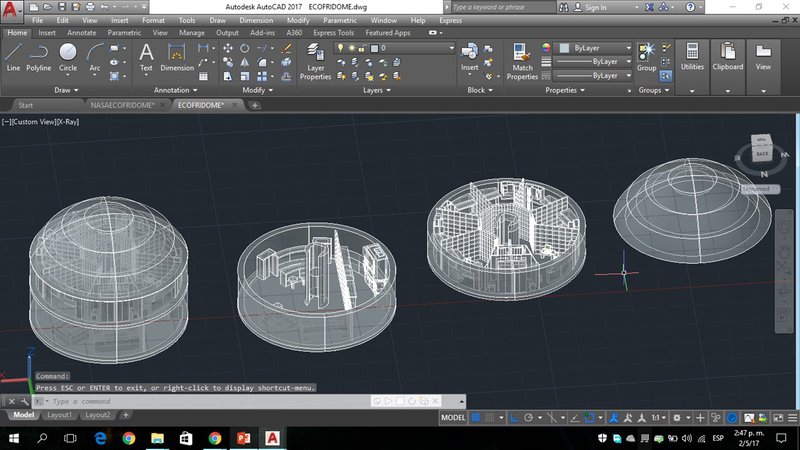 From right to left: Roof, 2nd Floor, 1st Floor and Final Product: ECOFRIDOME!