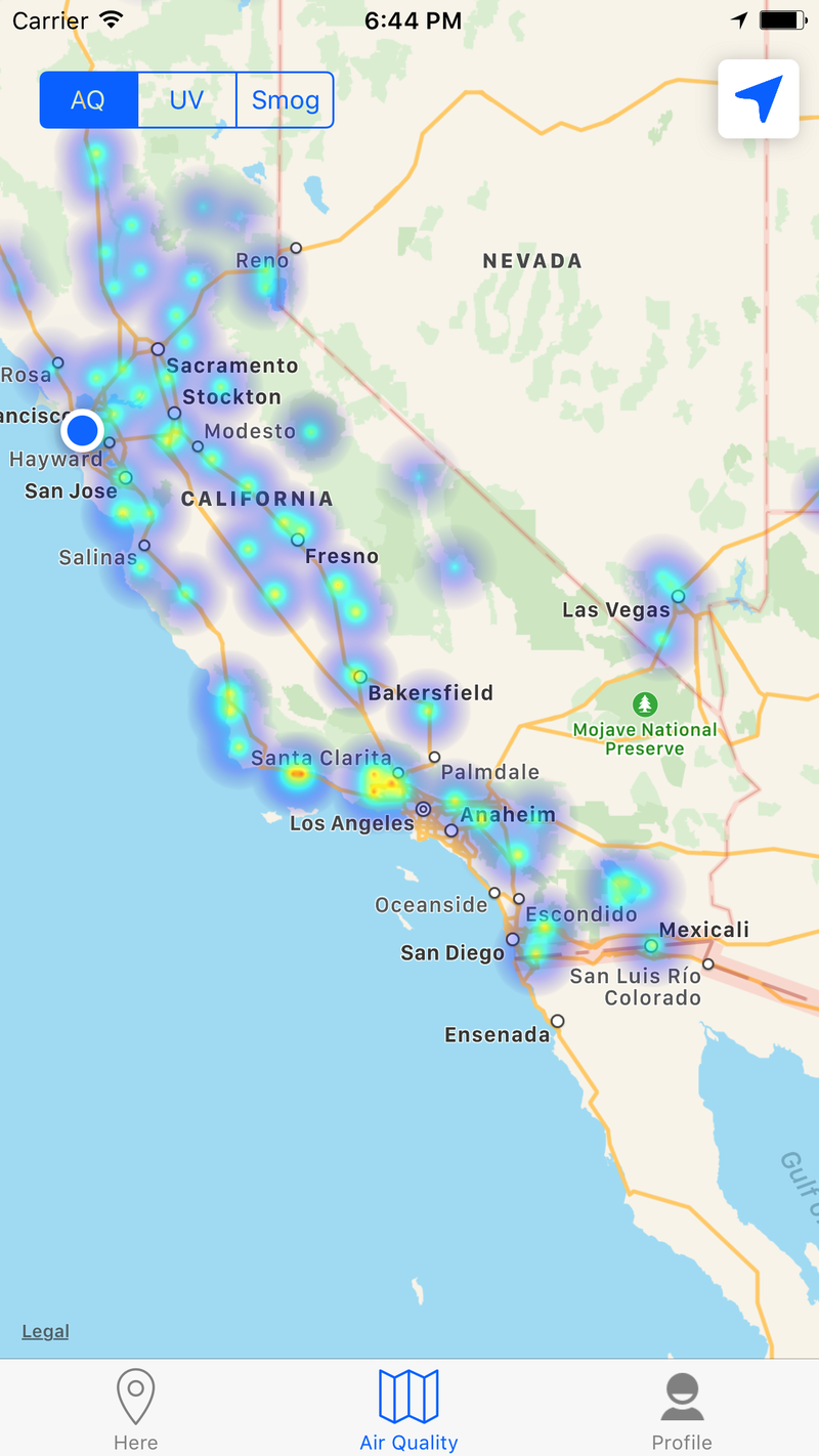 The air quality in the bay area