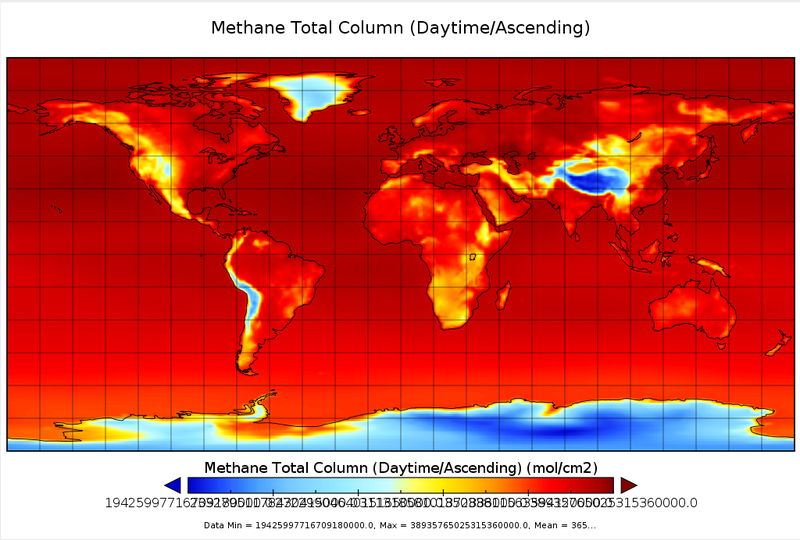 Panoply CH4 Plot over WorldMap