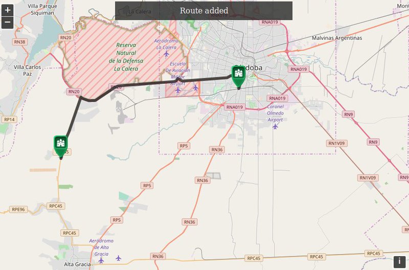 Routing with OpenLayers using OSRM.