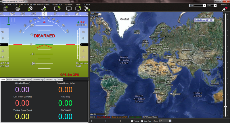 configuration of quadcopter on APM