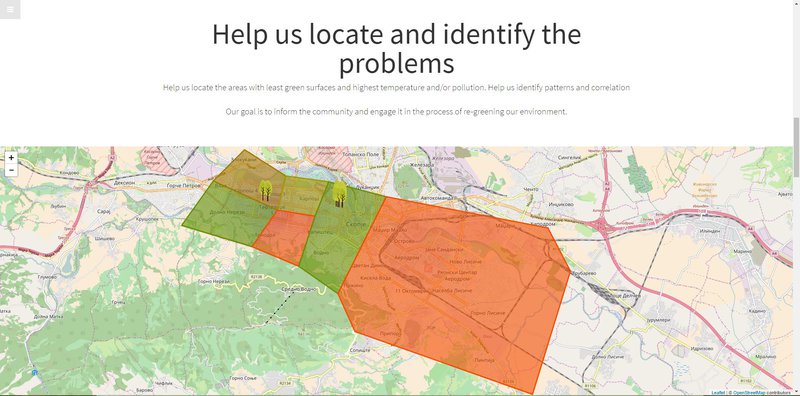 Interactive map with (in future) data for trees location and air temperature to see trends and corellation