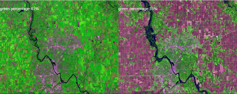 Look for our image recognition patterns to detect the change in green areas and the suitable environments to animals can live in it , using feed_forward Neural networks.