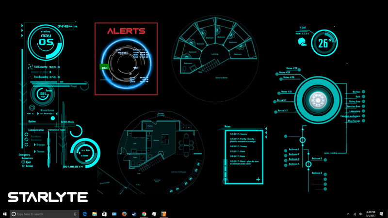 STARLYTE Concept Graphical User Interface used for our Video